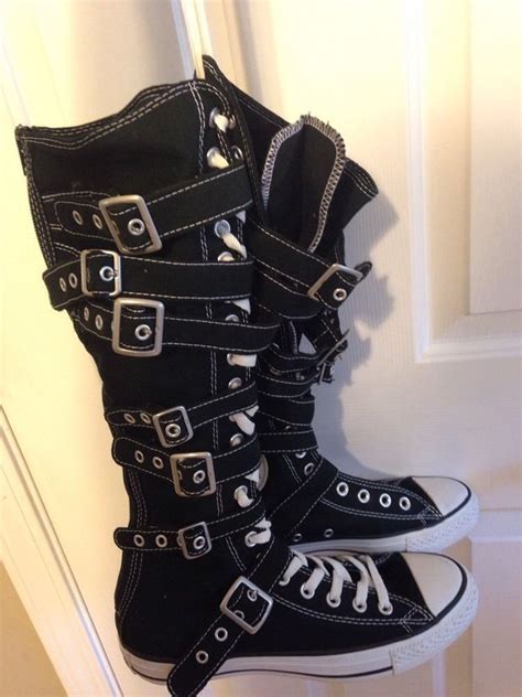 converse style knee high boots.